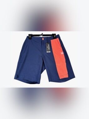 RHONE Navy Shorts with Emberglow Accent